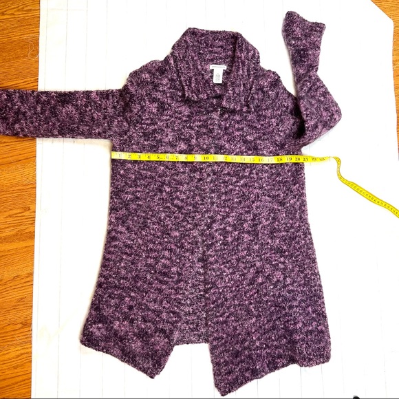 Laura Ashley Womens Sweater Size XL Purple Boucle Knit Long One Button Cardigan - Picture 9 of 16